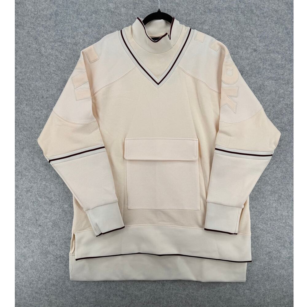 NWT Adidas Ivy Park Beyoncé Oversized Cream Sweatshirt Striped, Size LARGE